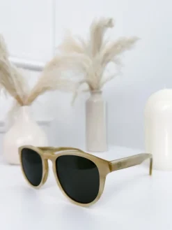Beżowe Okulary Przeciwsłoneczne 10457-334-A|Modna Kiecka Discount