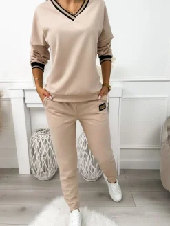 Beżowy Komplet 11404-523-G|Modna Kiecka Fashion