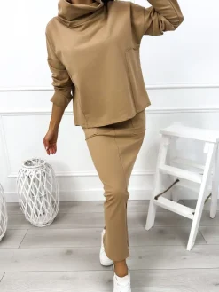Beżowy Komplet Golf + Spódnica 12842-406-A|Modna Kiecka Online