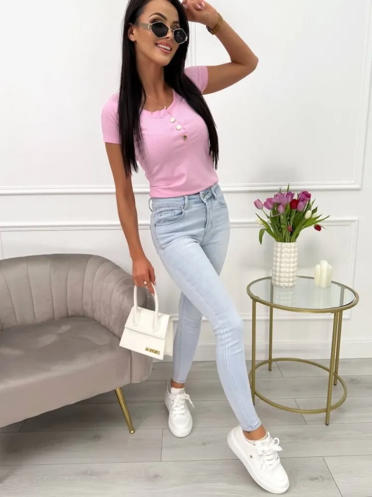 Błękitne Spodnie 13651-401-B|Modna Kiecka Outlet