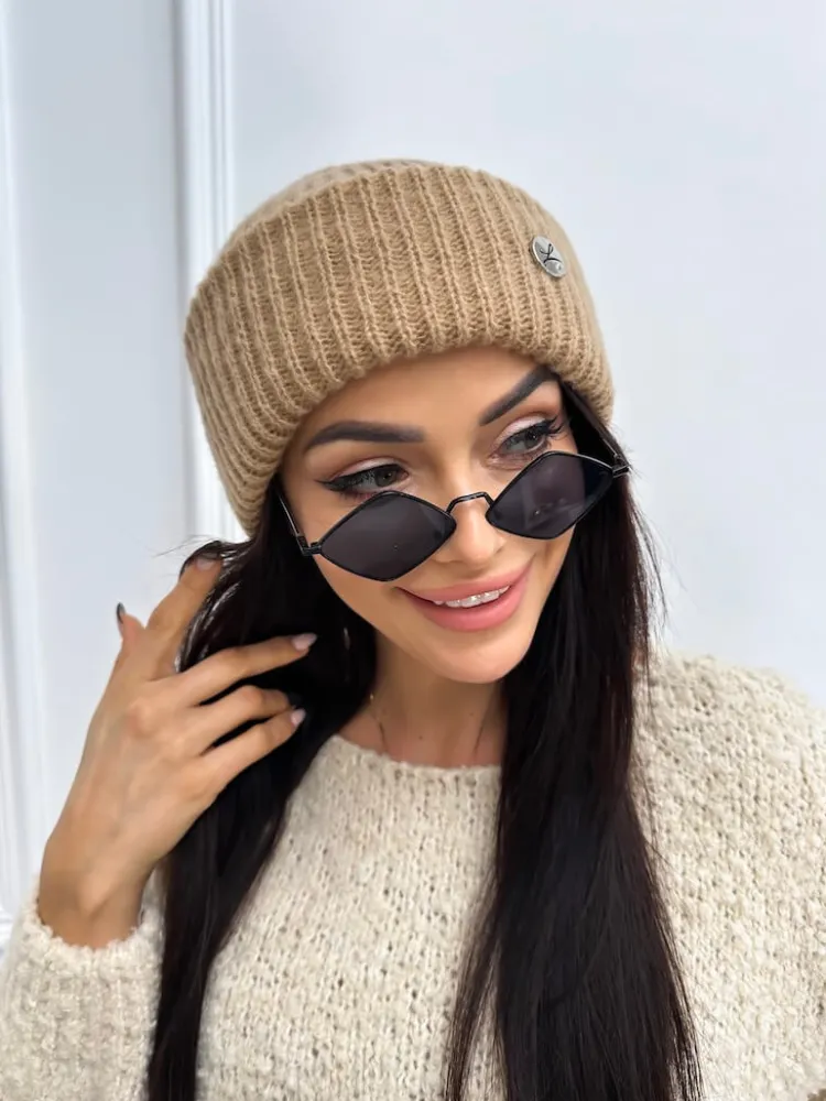 Brązowa Czapka 13299-334-D|Modna Kiecka Online