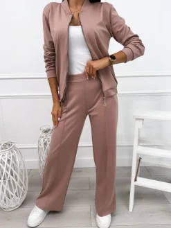 Brązowy Komplet Bluza + Spodnie 12670-184-B|Modna Kiecka Fashion