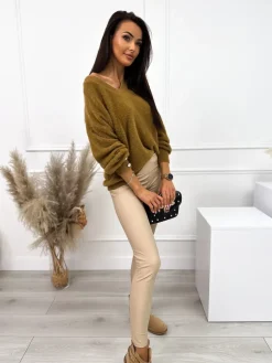 Brązowy Sweterek z Ozdobnymi Guziczkami 10604-237-A|Modna Kiecka Outlet
