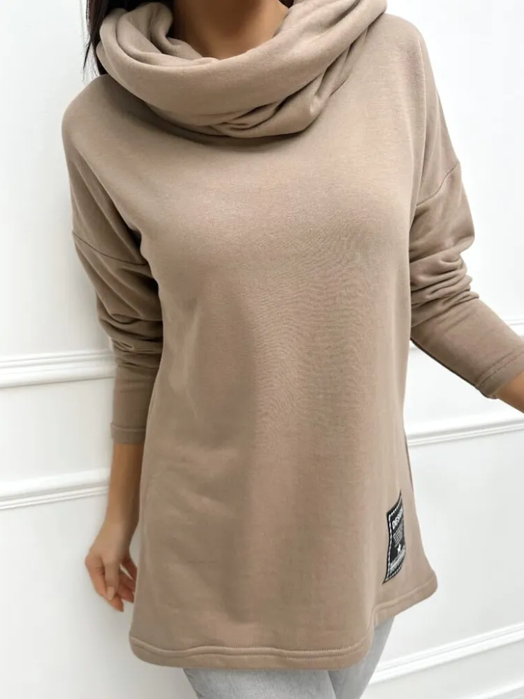 Cappuccino Bluza z Kominem 11617-197-G|Modna Kiecka Best