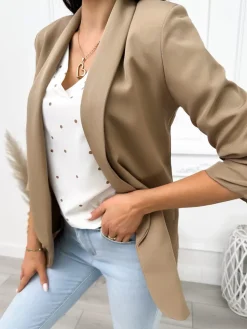 Cappuccino Klasyczna Marynarka 11460-127-R|Modna Kiecka Sale