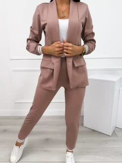 Cappuccino Komplet Marynarka + Spodnie 11442-404-I|Modna Kiecka Best