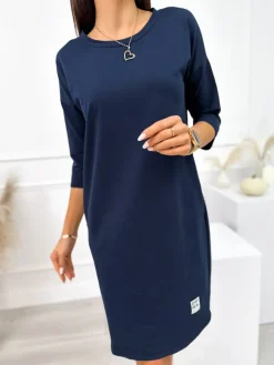 Ciemnogranatowa Sportowa Sukienka 11389-320-H|Modna Kiecka Discount