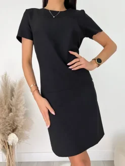 Czarna Klasyczna Sukienka 11720-138-C|Modna Kiecka Hot