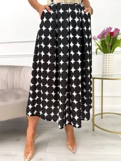 Czarna Spódnica ze Wzorem i Paskiem 13643-04-B|Modna Kiecka Outlet