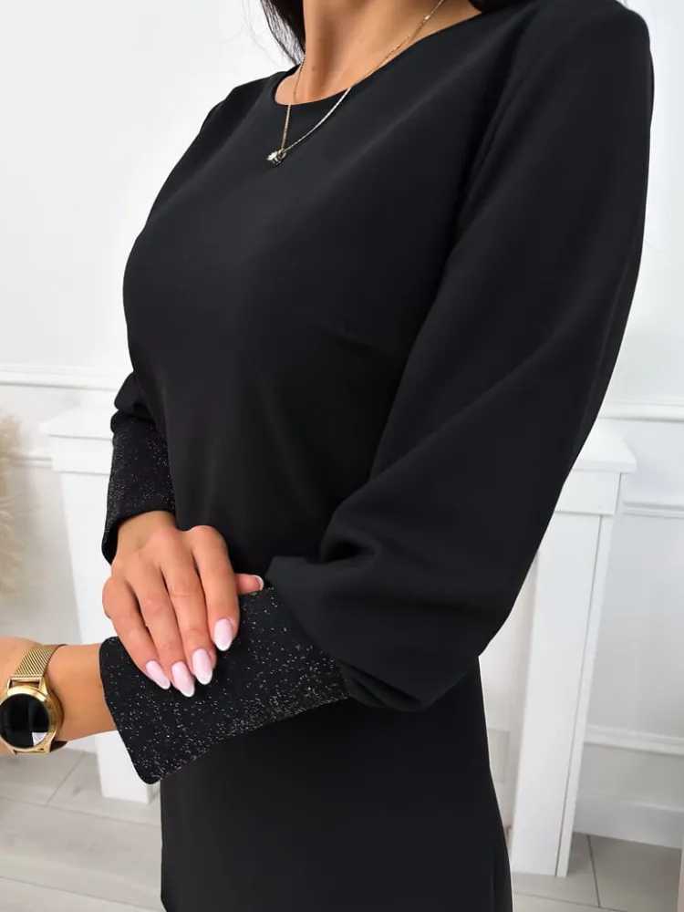 Czarna Sukienka 11440-318-B|Modna Kiecka Hot