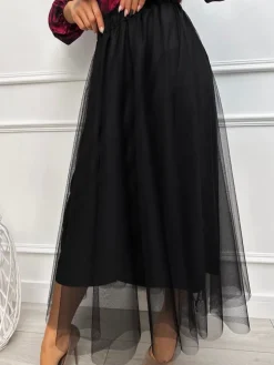 Czarna Tiulowa Spódnica 13274-86-C|Modna Kiecka Fashion