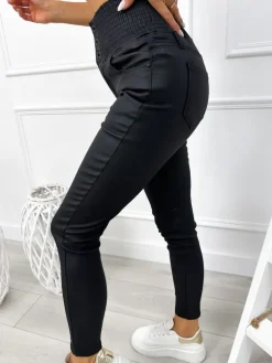 Czarne Spodnie z Ekoskóry 12870-288-Q|Modna Kiecka Hot