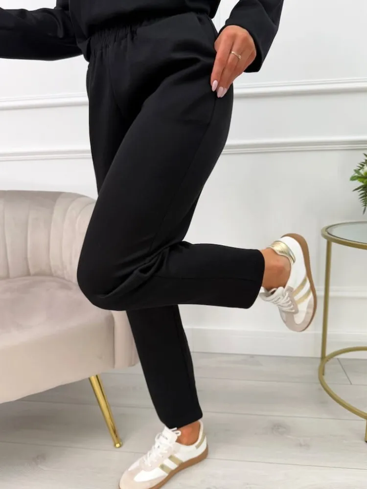 Czarne Spodnie z Kieszeniami 13560-58-B|Modna Kiecka Clearance