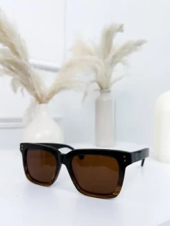Czarno-Brązowe Okulary Przeciwsłoneczne 10457-334-C|Modna Kiecka Clearance