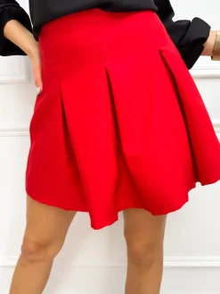 Czerwona Plisowana Spódniczka Mini 13264-131-C|Modna Kiecka Clearance