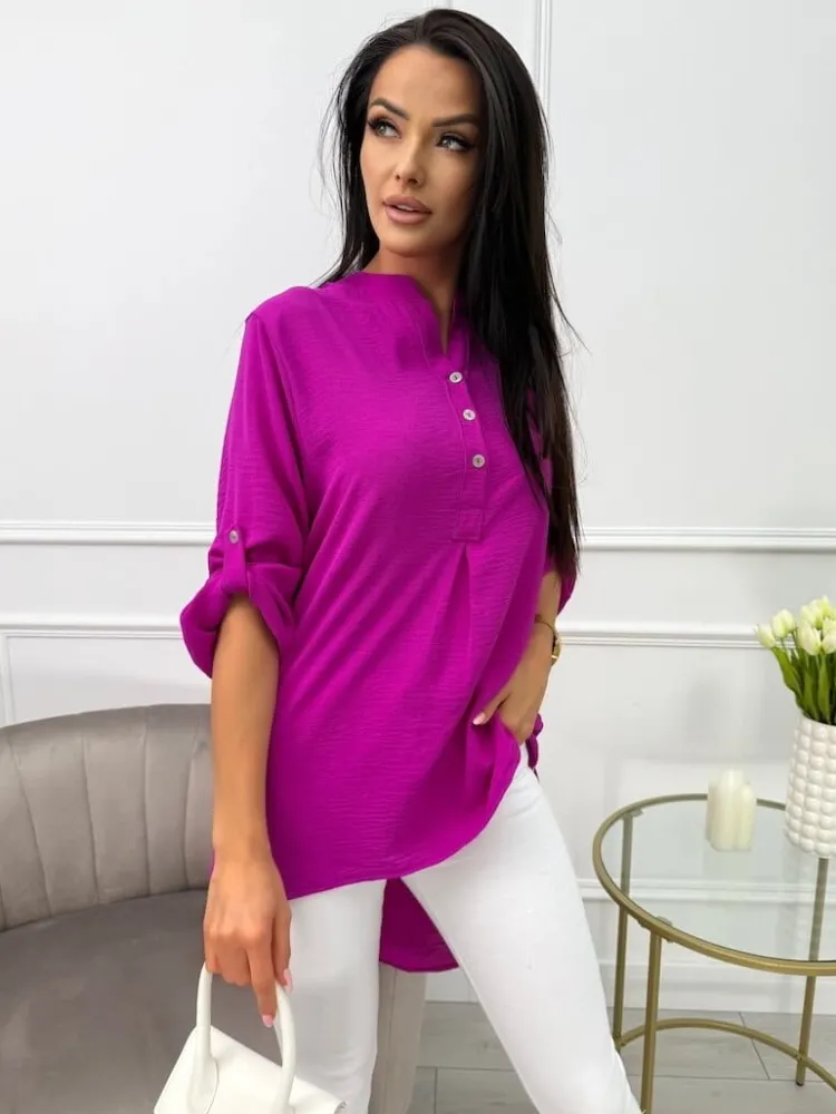 Fioletowa Asymetryczna Bluzka 13718-142-C|Modna Kiecka Fashion