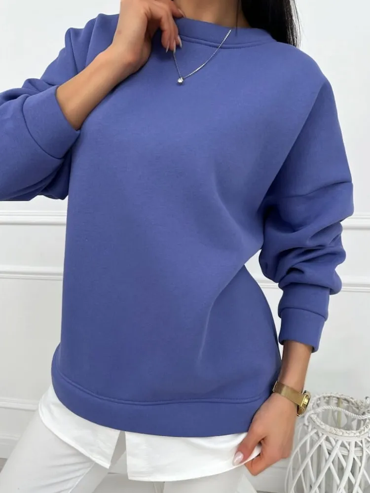 Fioletowa Bluza Oversize 13445-418-E|Modna Kiecka New
