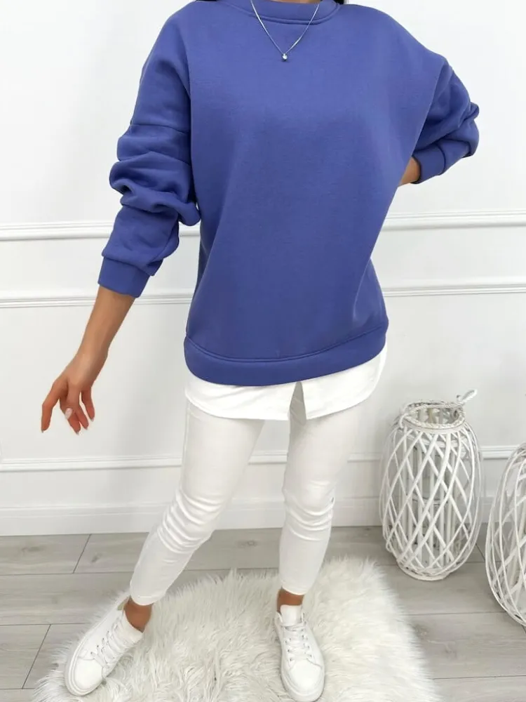 Fioletowa Bluza Oversize 13445-418-E|Modna Kiecka New