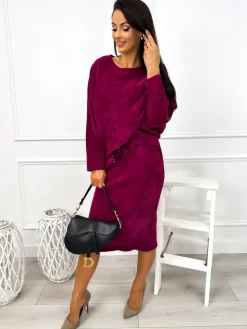 Fioletowy Komplet Bluza + Spódnica 12836-302-F|Modna Kiecka Clearance