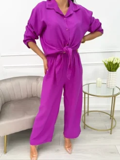 Fioletowy Luźny Komplet 13725-117-C|Modna Kiecka Fashion