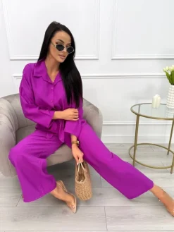 Fioletowy Luźny Komplet 13725-117-C|Modna Kiecka Fashion