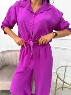 Fioletowy Luźny Komplet 13725-117-C|Modna Kiecka Fashion