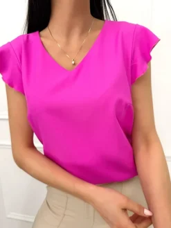 Fuksjowa Bluzeczka 13491-41-C|Modna Kiecka Outlet
