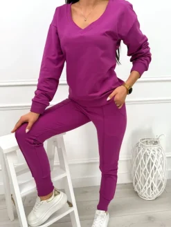 Fuksjowy Komplet Bluza + Spodnie 10557-115-I|Modna Kiecka Best
