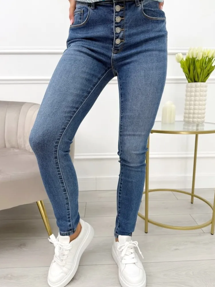 Jeansowe Spodnie z Kieszeniami 13660-533-Q|Modna Kiecka Sale