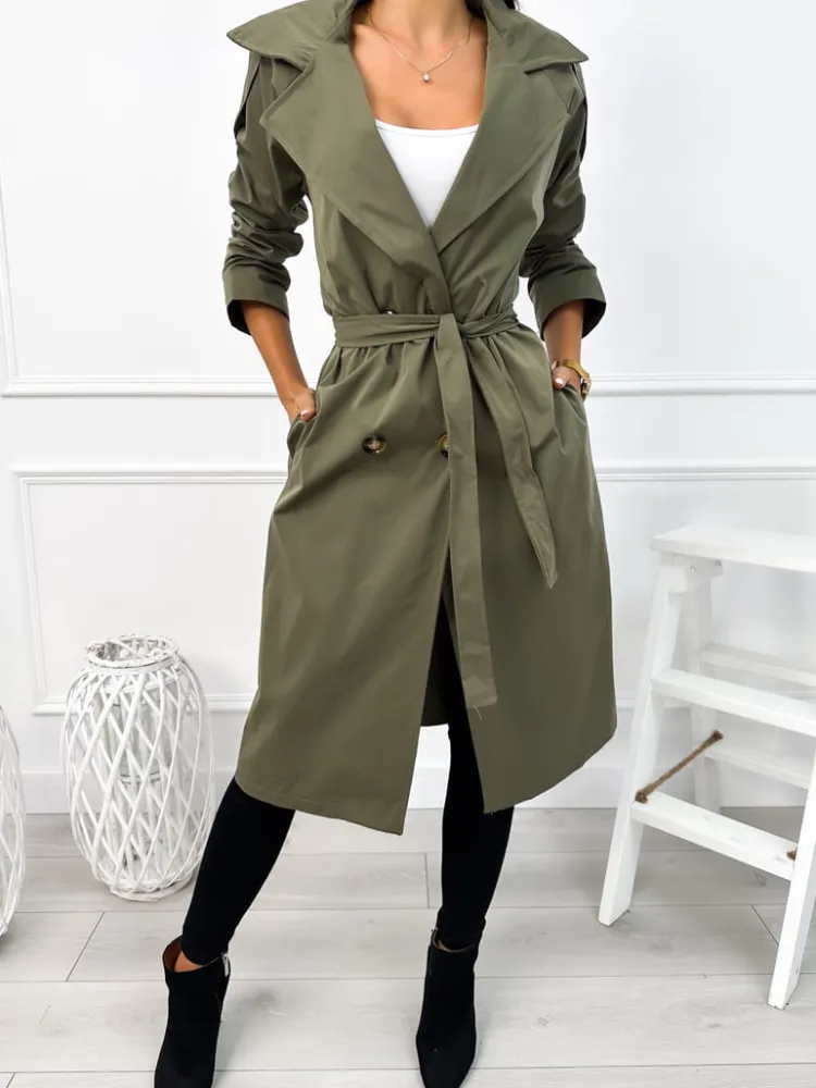Khaki Trencz 12112-205-C|Modna Kiecka Best
