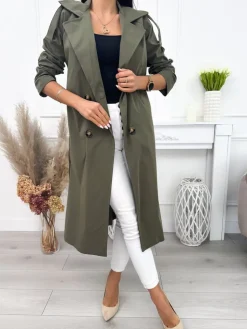 Khaki Trencz 12112-205-C|Modna Kiecka Best