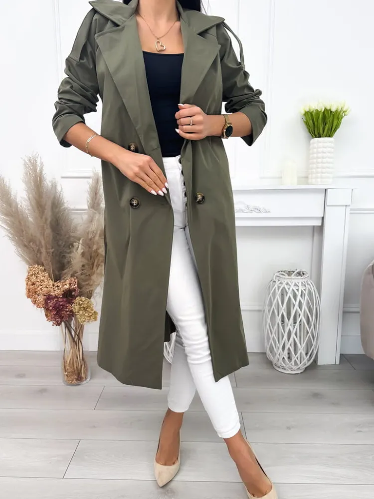 Khaki Trencz 12112-205-C|Modna Kiecka Best