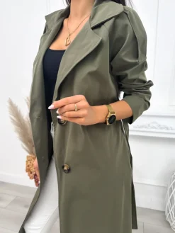 Khaki Trencz 12112-205-C|Modna Kiecka Best
