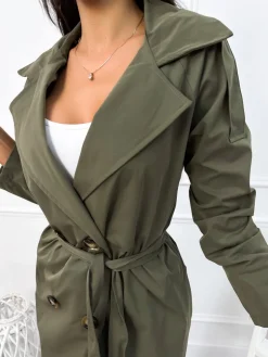 Khaki Trencz 12112-205-C|Modna Kiecka Best