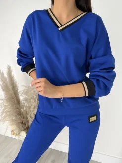 Kobaltowy Komplet 11404-523-B|Modna Kiecka Sale