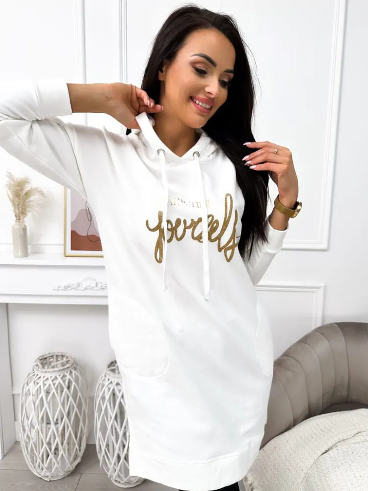 Kremowa Bluza z Kieszeniami 11491-164-D|Modna Kiecka Sale