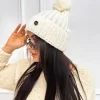 Kremowa Czapka z Pomponem 13301-334-G|Modna Kiecka Fashion