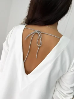 Kremowa Sukienka/Tunika z Ozdobnym Tyłem 9295-184-B|Modna Kiecka Sale