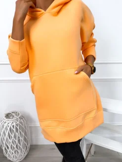Pomarańczowa Bluza Oversize 11664-22-G|Modna Kiecka Clearance