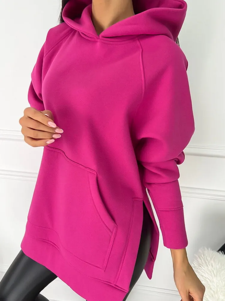 Różowa Bluza Oversize 11664-22-B|Modna Kiecka Sale