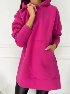 Różowa Bluza Oversize 11664-22-B|Modna Kiecka Sale