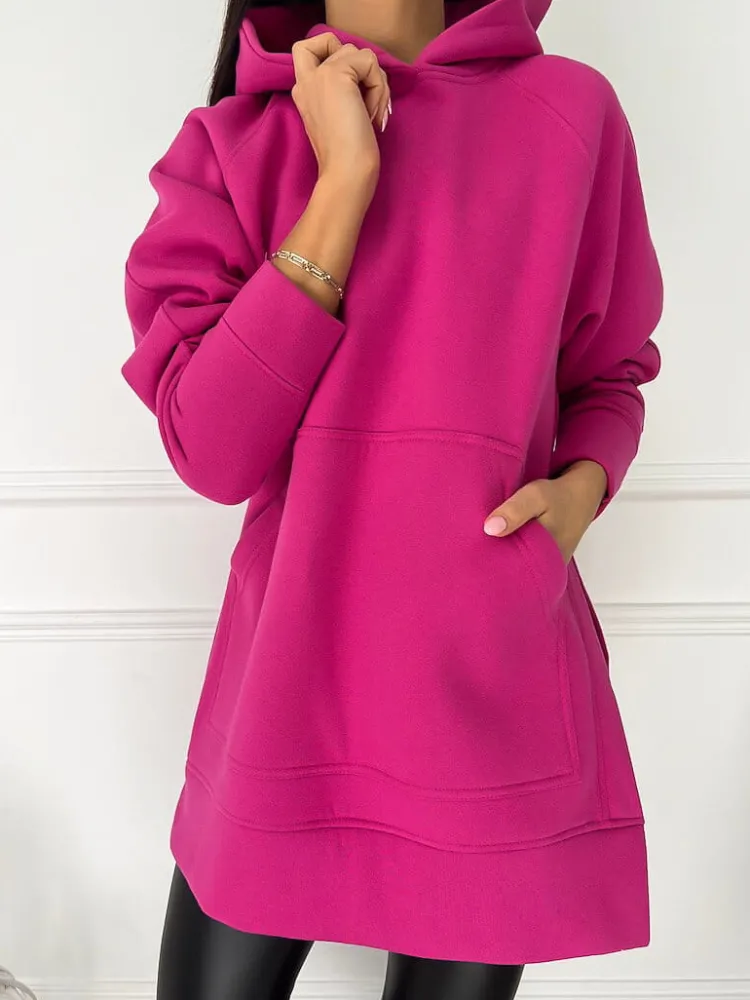 Różowa Bluza Oversize 11664-22-B|Modna Kiecka Sale