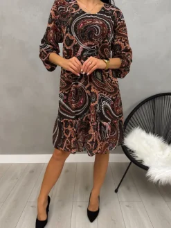 Sukienka Oversize w Orientalny Wzór 13165-13-Q|Modna Kiecka Hot