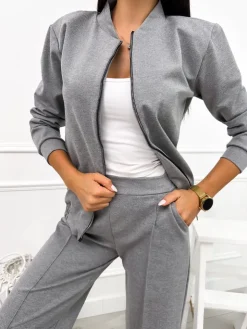 Szary Komplet Bluza + Spodnie 12670-184-D|Modna Kiecka Sale