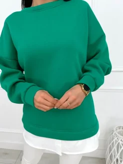 Zielona Bluza Oversize 13445-418-G|Modna Kiecka New