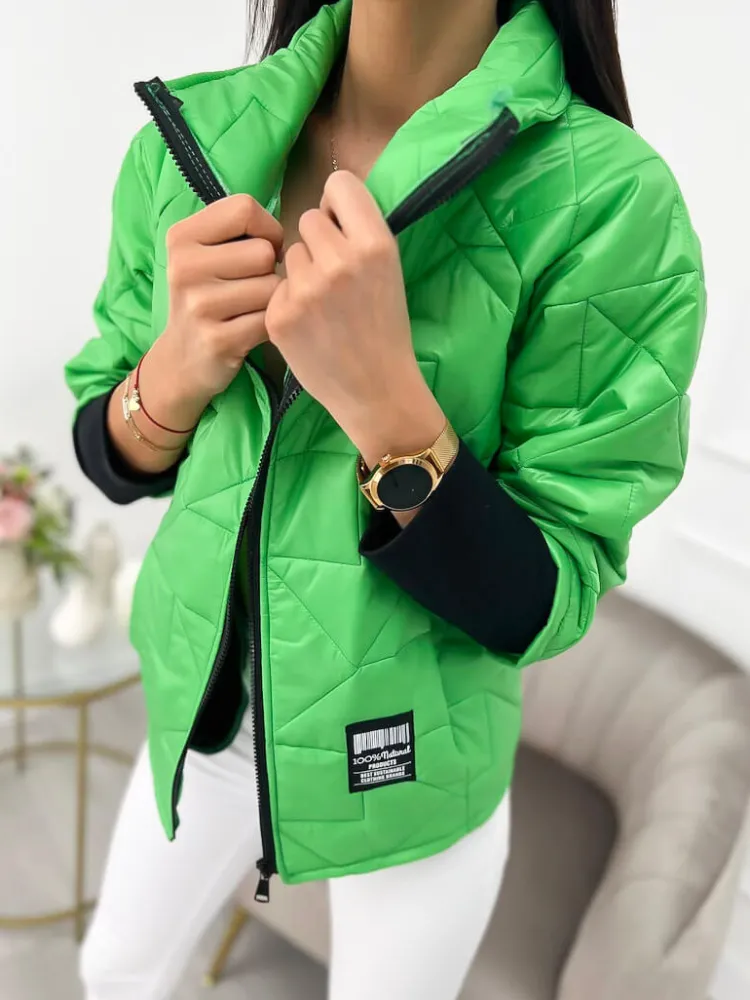 Zielona Kurtka 9734-254-C|Modna Kiecka Outlet
